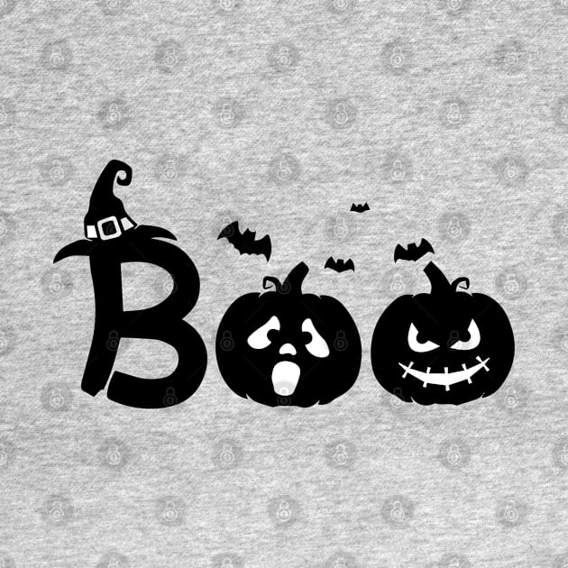 Boo halloween silhouette with bats and witch hat,  Halloween Party, Halloween T-shirt, Hocus Pocus Shirt, Halloween Funny Tee, Halloween Shirt by Linna-Rose